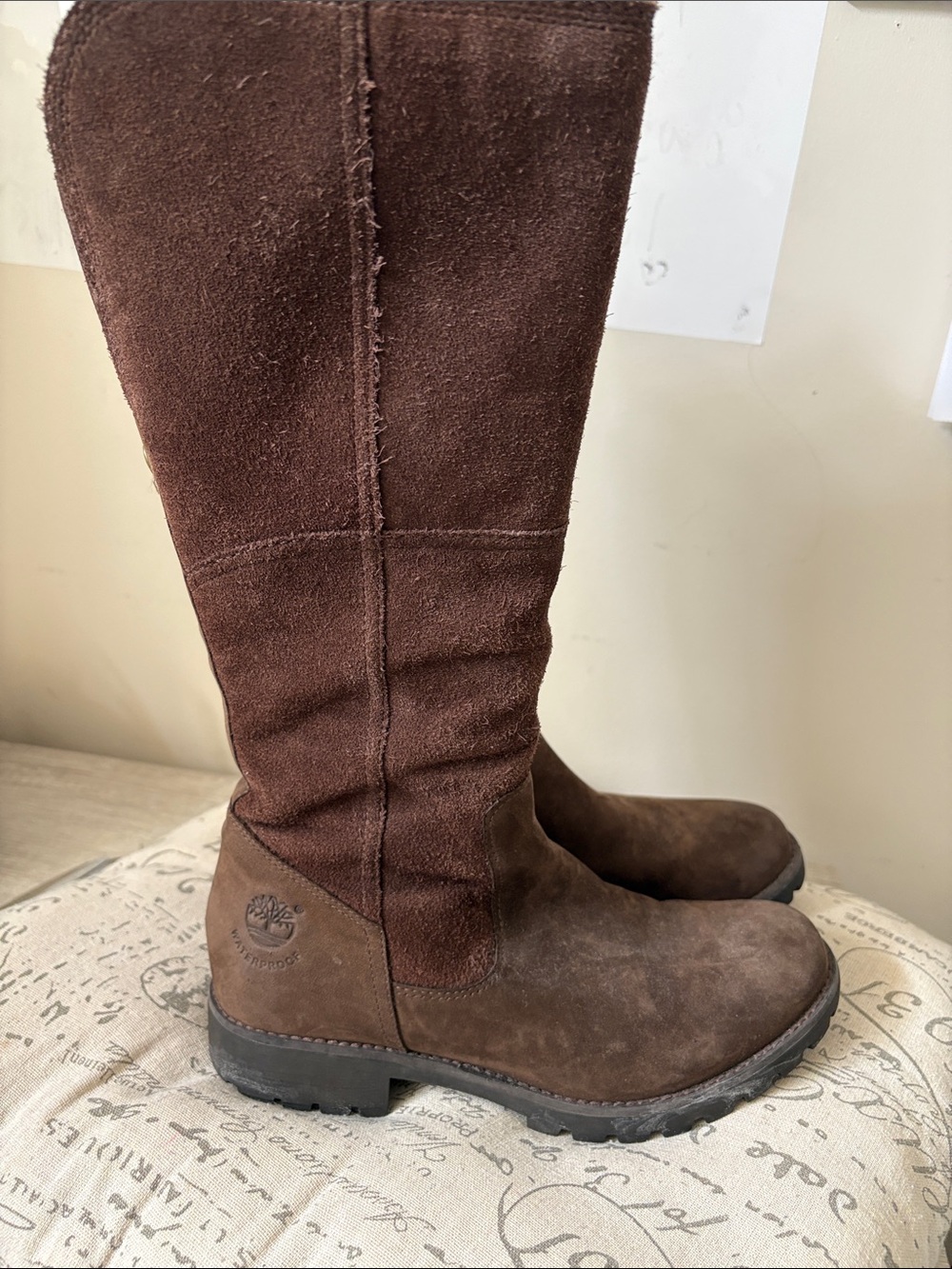 Timberland Women's Dark Brown Suede Mid-Calf Heeled Boots